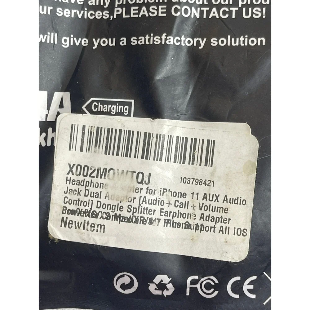 iPhone 11 Dual Headphone Adapter Charging Port Aux Audio Jack Dongle Splitter